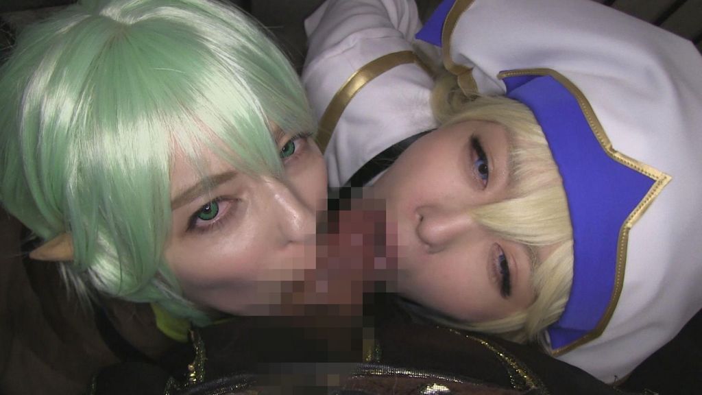 美少女冒険者エルフ&女神官×アナル＆マ●コ2穴中出しファック×10連続大量ザーメンぶっかけ　カリナ&いくみ