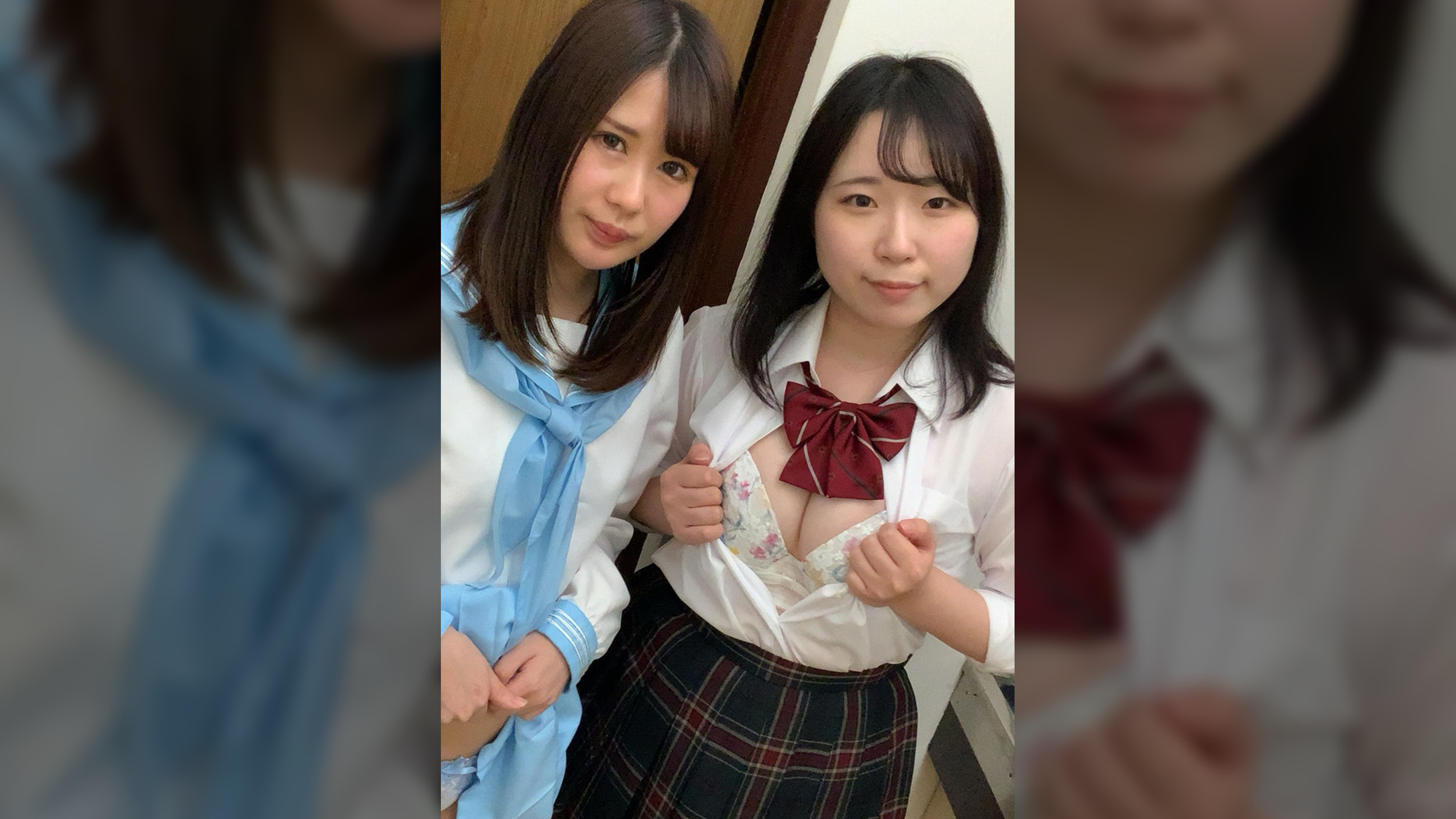 セーラー服の痴女2人組が同時オナニー!!言葉責めのSEXが止まらない