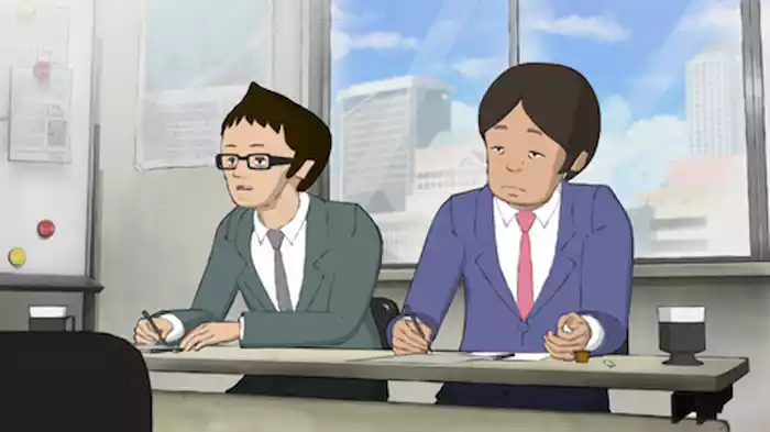 会議中の二人