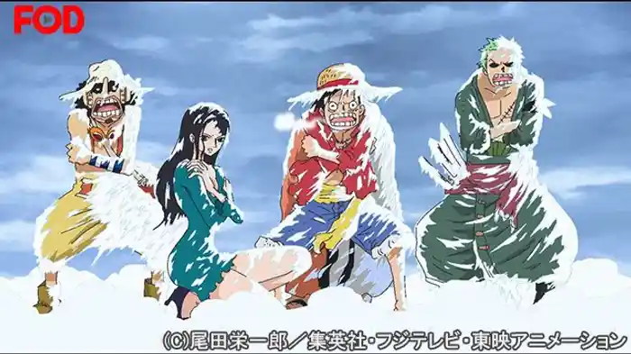 大ピンチ ルフィ極寒の湖に沈む