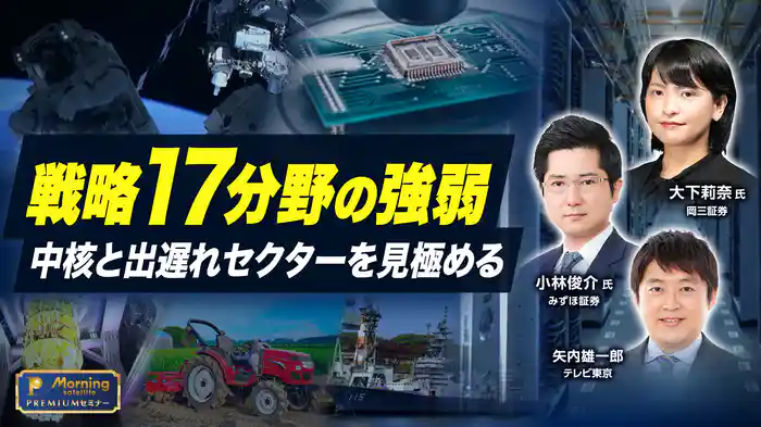 戦略17分野の強弱 中核と出遅れセクターを見極める【モーサテプレミアムセミナー】