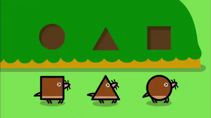 「まる」「さんかく」「しかく」