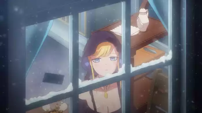 白い雪、黒い服