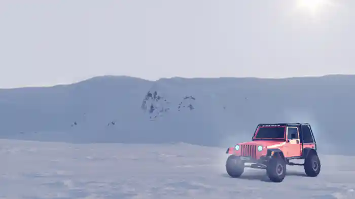 ホッキョクギツネとジャンプ