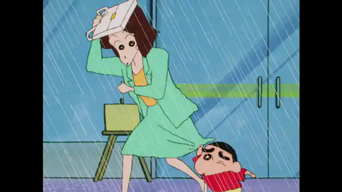 お姉さんと雨やどりだゾ