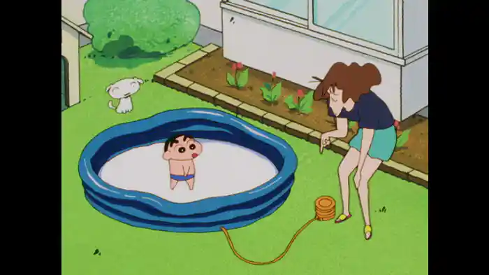 暑い日は行水だゾ