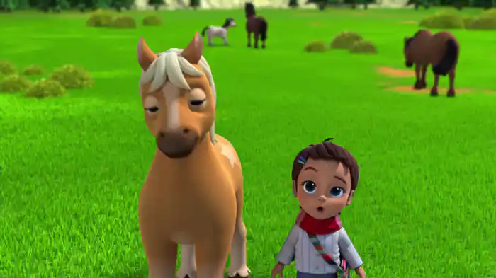 山に住む馬の親子