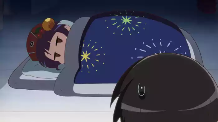 ハナビちゃんは布団の中