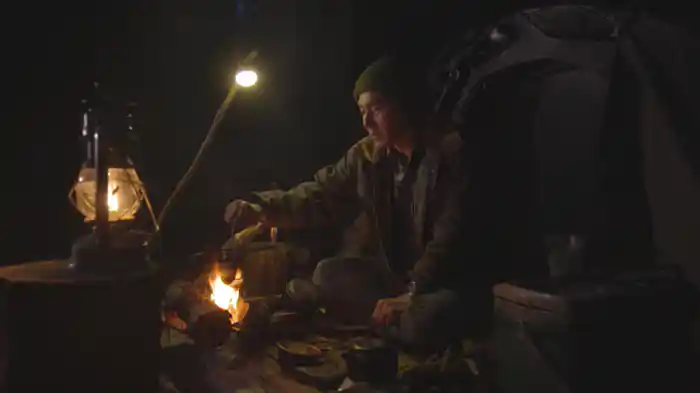 焚き火なるまま ひとり飯