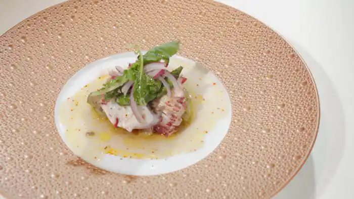 「タコと焼きナスのマリネ」