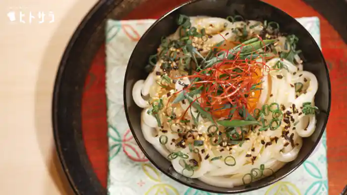 「釜玉うどん」