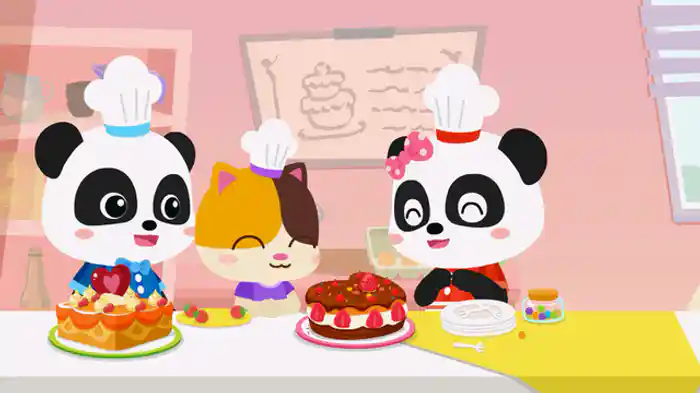 おいしい　ケーキを　やこう