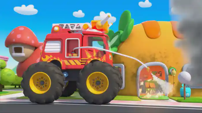 かじだ！モンスターしょうぼうしゃ　しゅつどうだ！