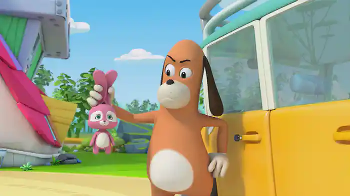 こまってる　ウサギさんを　たすけよう