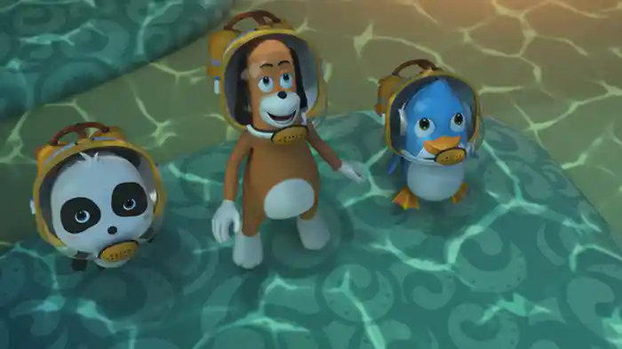 うみの　なかに　かいぶつが　いる