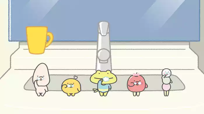 はみがきでゴシゴシ