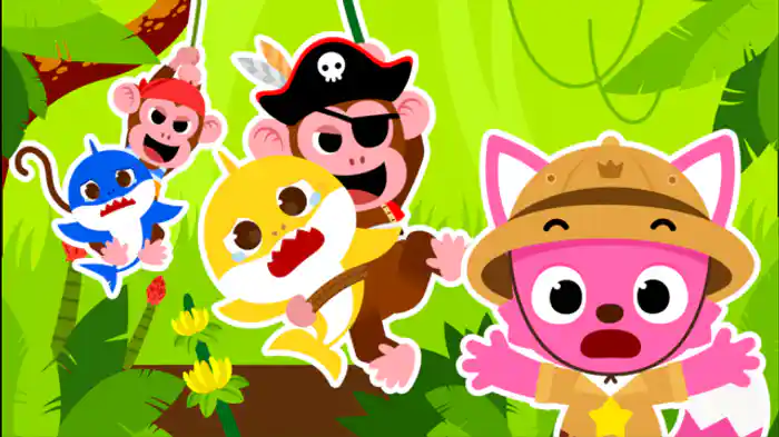 Hide and seek in the Jungle with the Shark Family