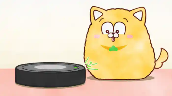 ポメラニアンVSお掃除ロボット