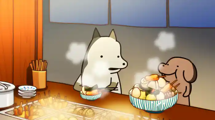 「こいぬと先輩」「こいぬと眠れぬ夜」「こいぬと雑種の黒い犬」