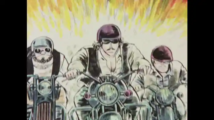 暗い街灯の下で