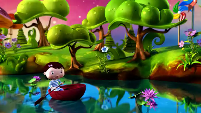 ボートをこいで