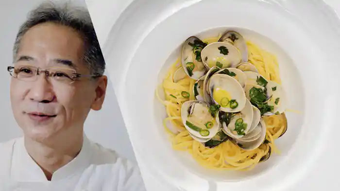 小蛤と青唐辛子のスパゲティ