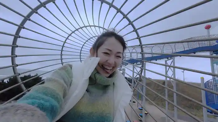 タコ公園と日本海(鳥取県)