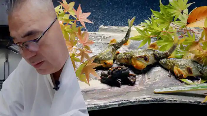 名残り子持ち鮎の塩焼き