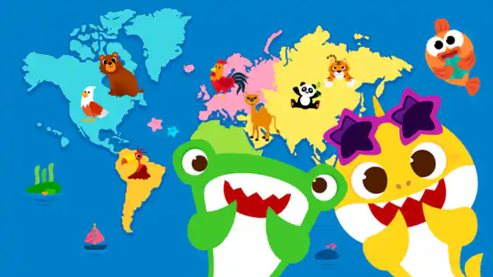 Oceans and Continents with Baby Shark/たのしい たいようと たいりく