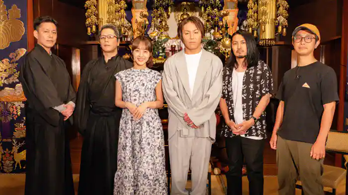 前田希美、糸柳寿昭(怪談社)、今伊英介(怪談社)宮平直樹(バンドマン/ミュージシャン)、おてもと真悟(雑誌編集者)