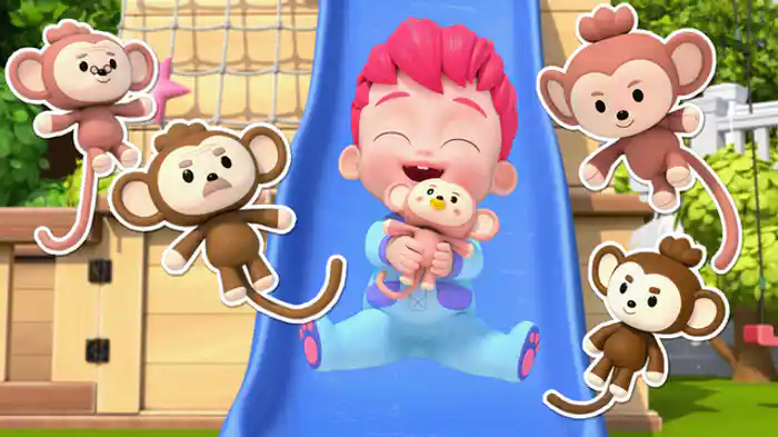 ちいさな ごひきの さる/Five Little Monkeys Jumping on the Bed