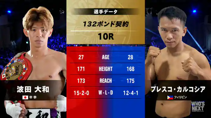 波田 大和 vs. プレスコ・カルコシア