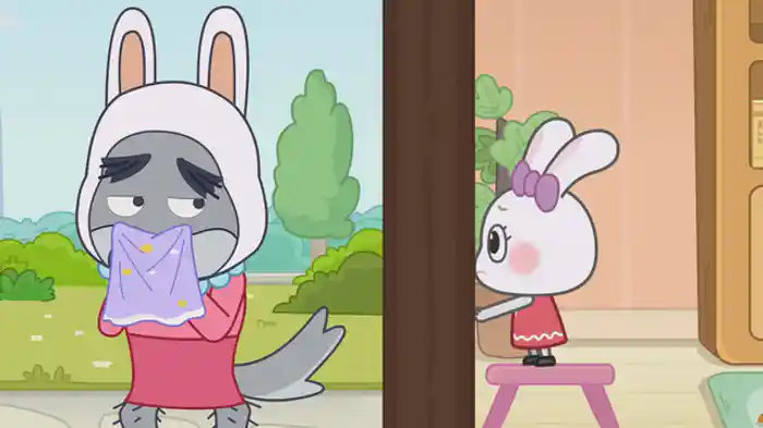 しらないひとに　ドアを　あけちゃだめ