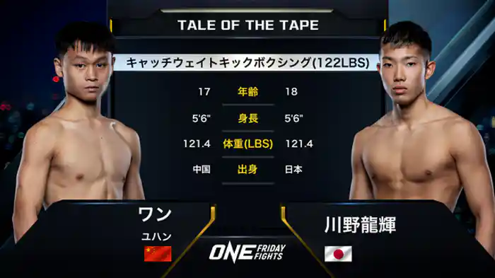 ワン・ユハン vs. 川野龍輝