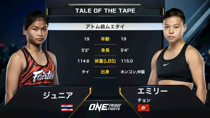 ジュニア・フェアテックス vs. エミリー・チョン