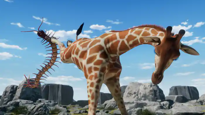 【ノックアウトラウンド】 ペルビアンジャイアントオオムカデ VS キリン