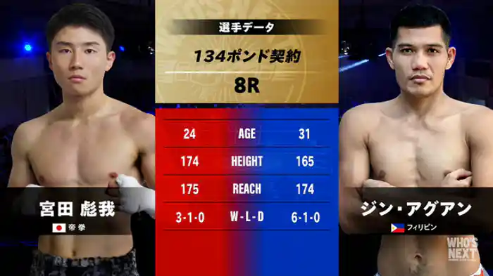 宮田 彪我 vs. ジン・アグアン