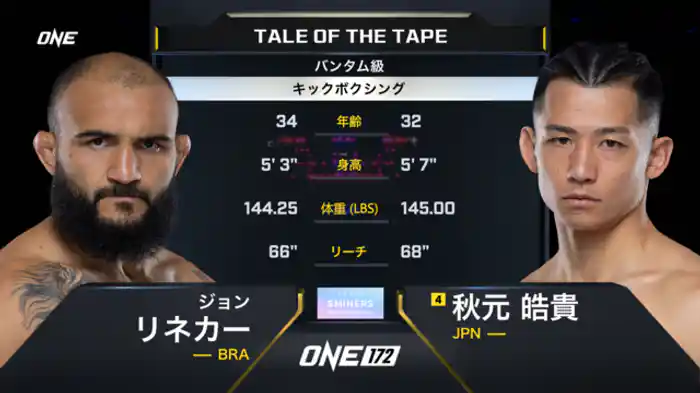 ジョン・リネカー vs. 秋元皓貴