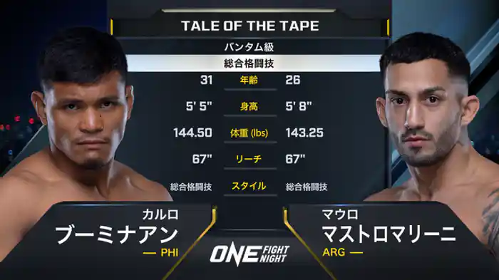 カルロ・ブーミナアン vs. マウロ・マストロマリーニ