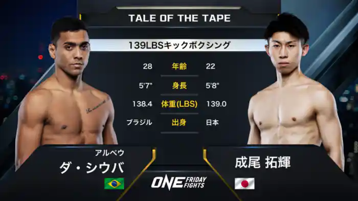 アルベウ・ダ・シウバ vs. 成尾 拓輝