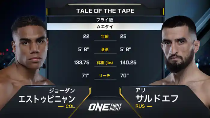 ジョーダン・エストゥピニャン vs. アリ・サルドエフ