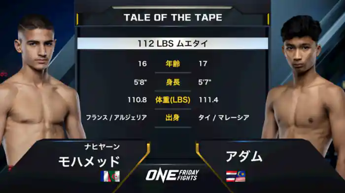 ナヒヤーン・モハメッド vs. アダム・ソー・デチャパン