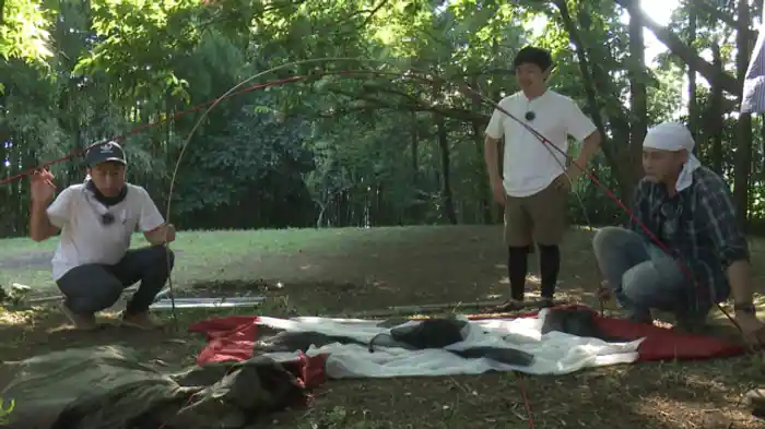 ウエストランド井口のテント設営と太のハンモック