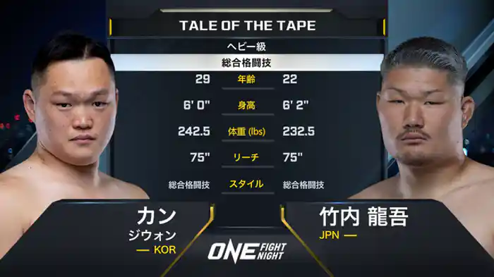 カン・ジウォン vs. 竹内龍吾
