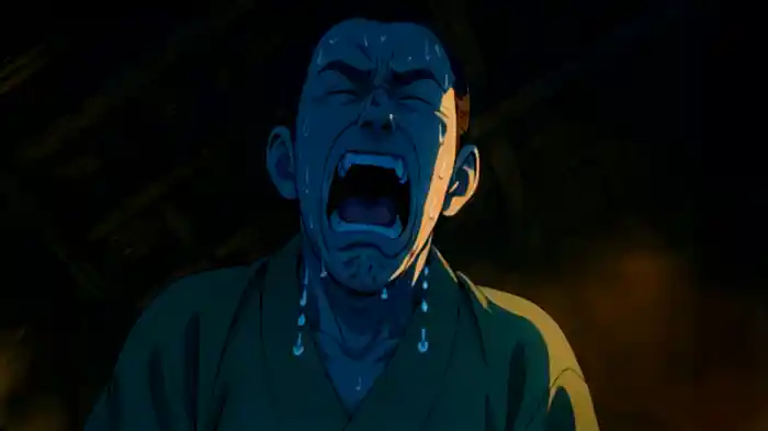 死骸にまたがる男