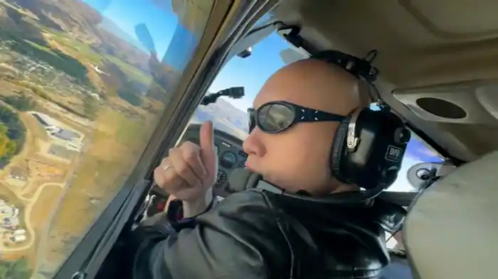 有機農園とセスナ