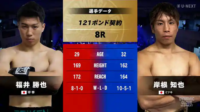 福井 勝也 vs. 岸根 知也