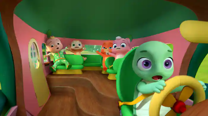 バスのタイヤーおもしろどうぶつ