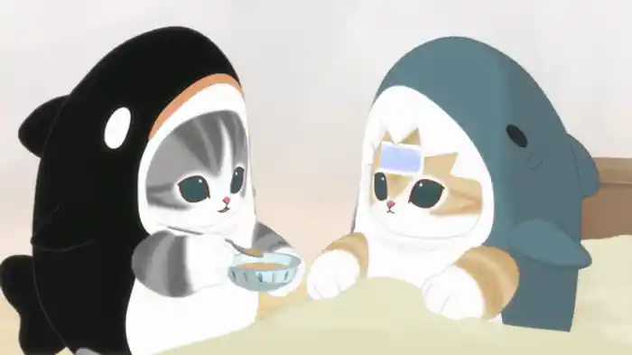 シャチにゃん、看病する