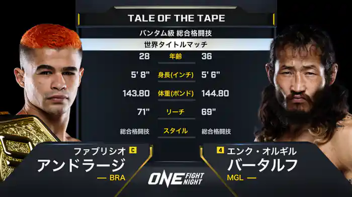 ファブリシオ・アンドラージ vs. エンク・オルギル・バータルフ